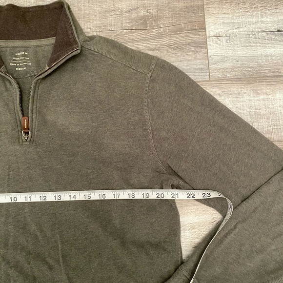 J.Crew medium green 1/4 zip pullover sweater - Picture 4 of 5